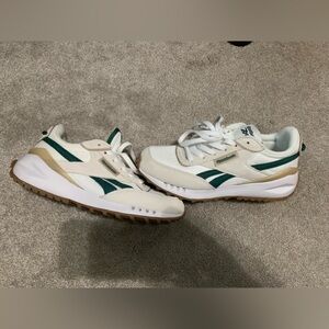 Reebok White Sneakers with Green Accents